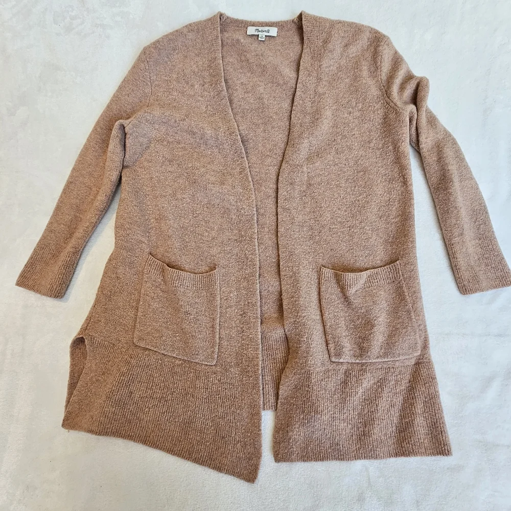 Madewell Pink Merino‎ Wool Aplaca Blend Open Cardiagan Size XS